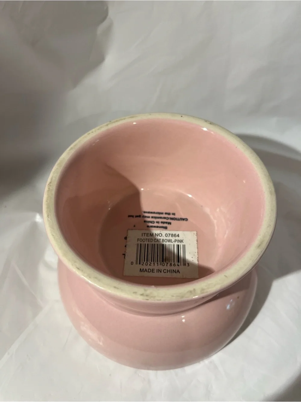 Pink Ceramic Cat Kitty Cat Elevated Bowl